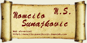 Momčilo Sunajković vizit kartica